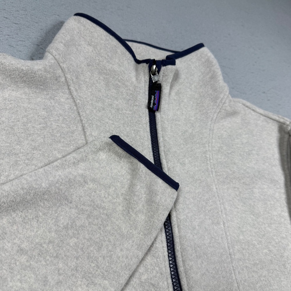 Patagonia Anorak Fleece Pullover Oatmeal Navy Unisex Synchilla style L